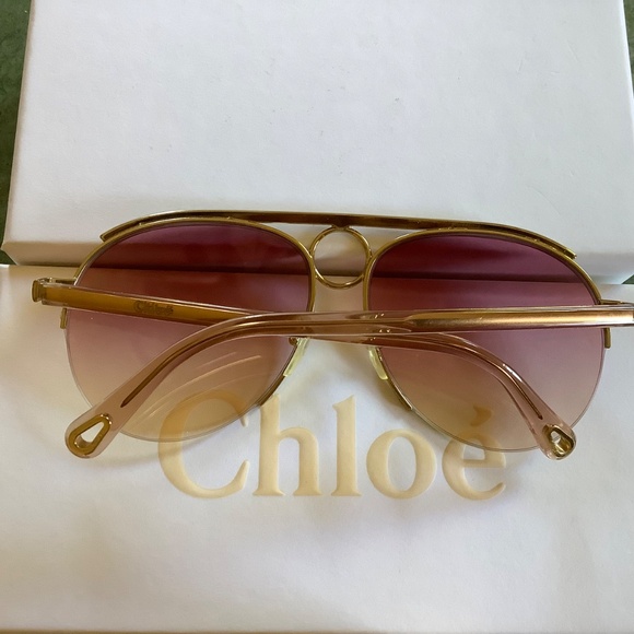 Chloe Gold and Pink Sunglasses main image 11